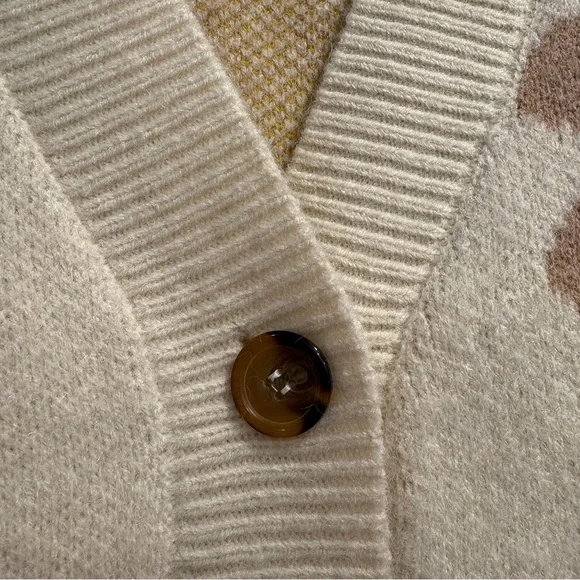 Industry Republic Clothing Retro Daisy Print Warm Cardigan Sweater Womens Medium - Picture 6 of 10